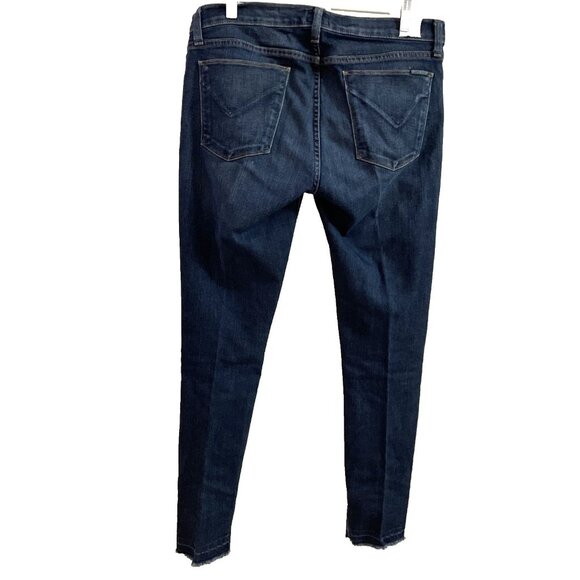 Hudson Skinny Ankle Jeans Krista Womens Size 30 Dark Wash Raw Hem Bloke Designer - Picture 5 of 12